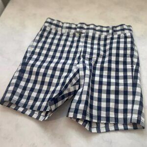 Jacadi Boys Shorts Size 6 Navy Gingham EUC